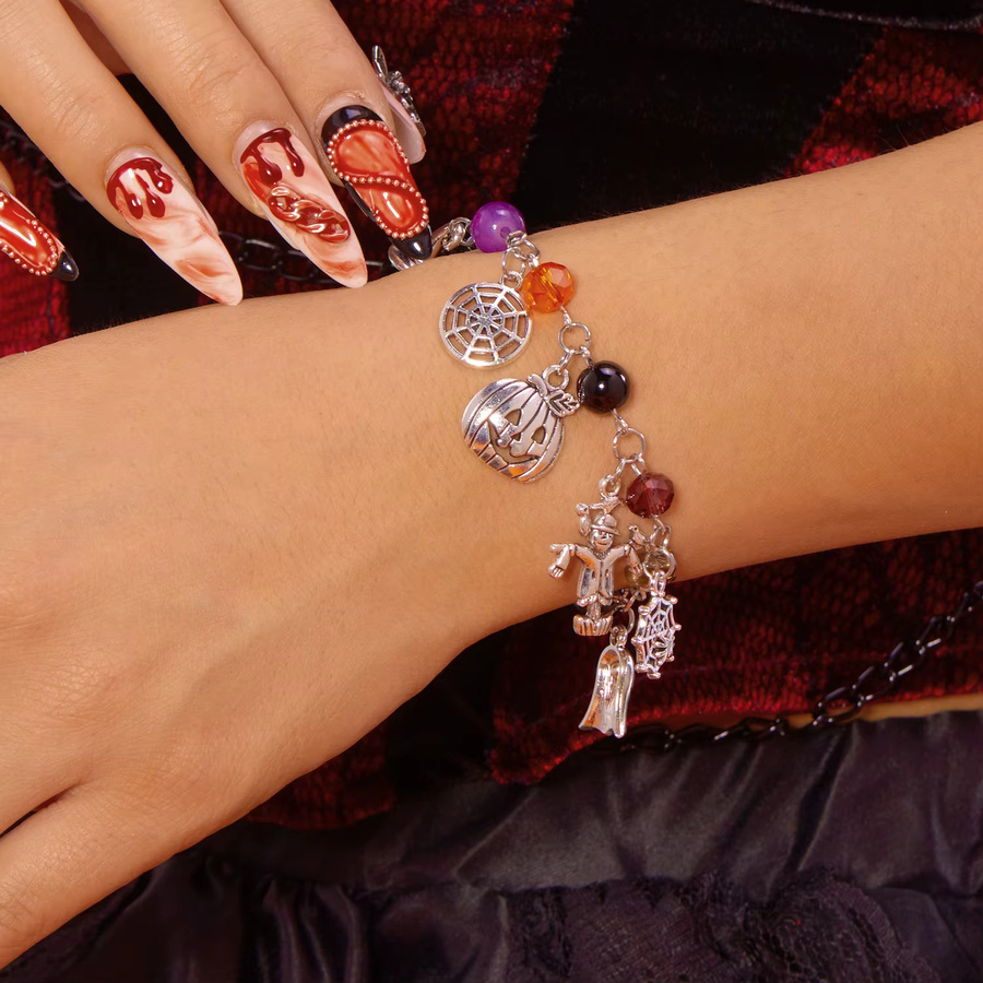 RINHOO FRIENDSHIP Armband, Silber, Kristall, Perle, Damen, Halloween - Bild 2