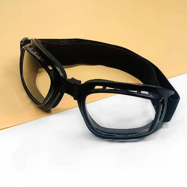 Faltbare und tragbare Sicherheitsbrille in Schwarz mit breitem Sichtfeld und verstellbarem Schutz für Motorrad und Arbeit - Bild 1
