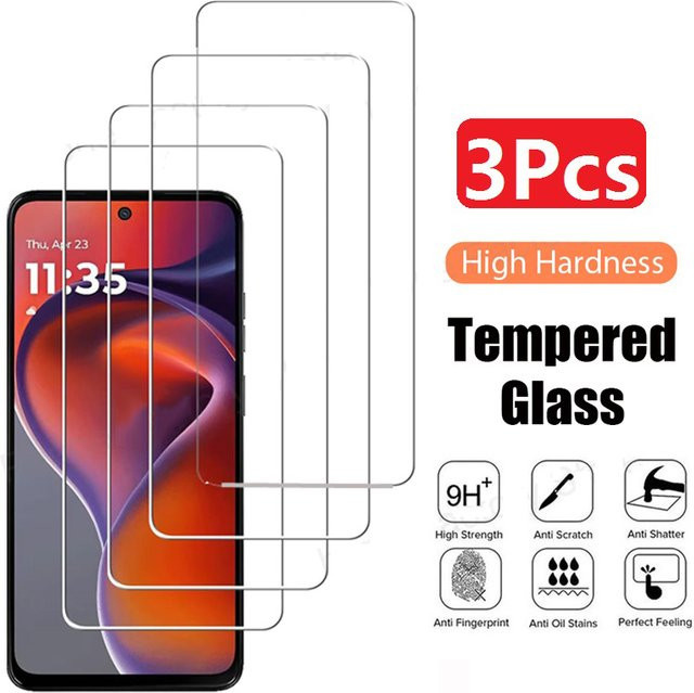 3er-Pack Displayschutzfolie aus gehärtetem Glas für Motorola Moto G84, G54 5G und G14, transparent - Bild 1