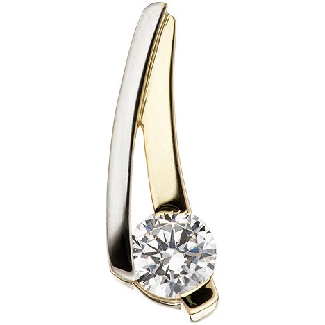 Colfem Anhänger 333 Gelbgold, bicolor, Zirkonia, Unisex - Bild 1