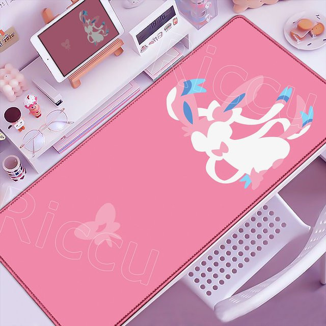 Potdemiel XXL Gaming Mousepad in Pink mit Anime Cartoon Design für PC und Laptop - Bild 1