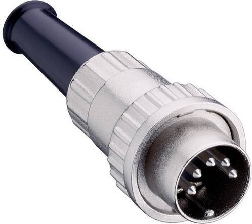 Lumberg 0132 04 DIN-Rundsteckverbinder Stecker gerade, 4 Polzahl, Silber - Bild 1