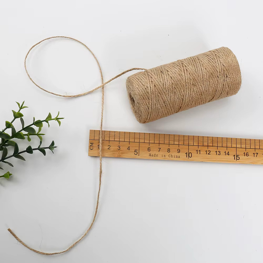 3 Rollen Juteschnur Beige, 100 m x 2 mm gedrehtes Makramee-Seil für DIY-Handwerk und Geschenkverpackungen - Bild 2