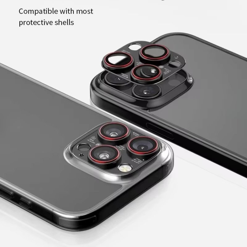 VYOPBC Kameraobjektivschutz aus gehärtetem AR-Glas für iPhone 17 Pro Max 16 15 14 Pro Max Plus in Gold oder Schwarz - Bild 2