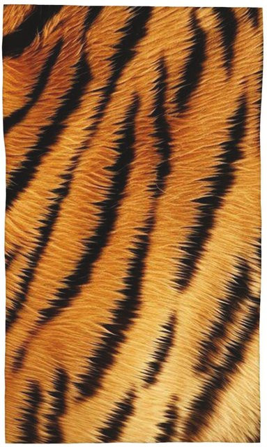 Creative Man Gesichtstuch Tigerfell aus Baumwolle, schnelltrocknend und saugfähig, Multicolor und Weiß, B: 40 cm, H: 60 cm - Bild 1