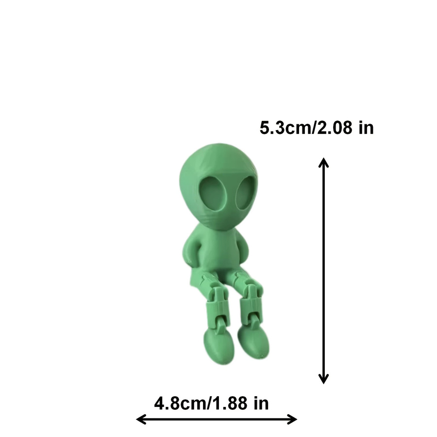 MengMeng Mini-Alien-Ornament aus Kunststoff, grüne Kunstskulptur für die Tischdekoration - Bild 4