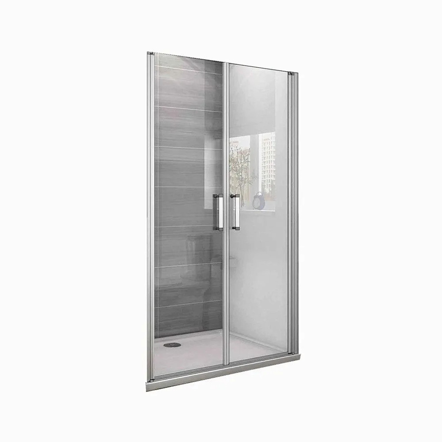Duschparadies Duschtür als Pendeltür in Mattgrau mit 5mm Sicherheitsglas, B: 105 cm, H: 185 cm - Bild 2