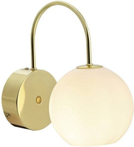 Nordlux Franca Wandleuchte Messing mit Glas in Weiß E14 Vintage Stil - Bild 1