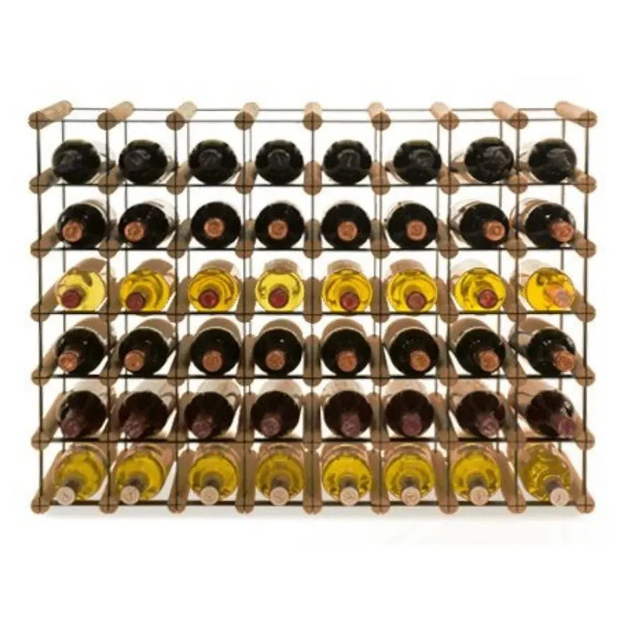 PROREGAL Modulares Weinregal Vinotega Mod aus massivem Kiefernholz, Braun geölt, H x B x T: 62,5 x 82,5 x 24,5 cm - Bild 2