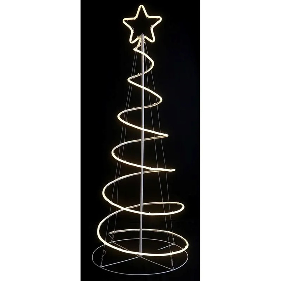 DELUKE Weihnachtsbaum-Spirale DUGA LED Gartenleuchte aus Stahl in Silberbraun, H x B x T: 122 x 42 x 42 cm - Bild 2