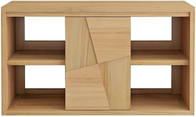Vente-unique Waschbeckenunterschrank Sumbawa aus Teakholz Massivholz in Beige, B/T/H: 80 x 50 x 45 cm - Bild 1