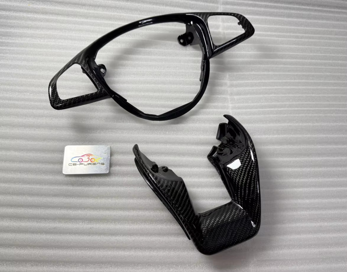LCMCB-PURENS Lenkrad Zierleiste aus echtem Carbon für Mercedes Benz W205 C63 W176 A45 W213 E63 W117 C117 CLA45 CLS63 GLA45-AMG in Schwarz - Bild 2