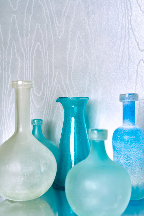 Cole & Son Tapete Watered Silk in Ice Blue, modernes abstraktes Design, Vlies-Tapete - Bild 1
