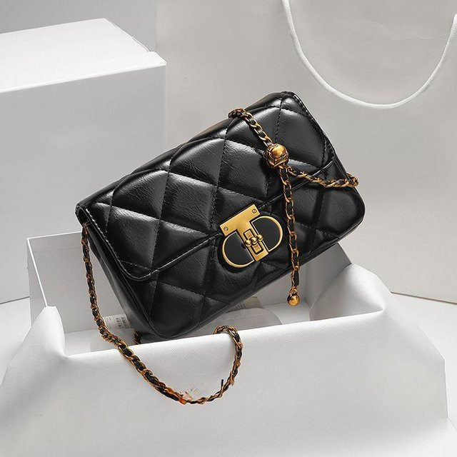 Schultertasche Damen, Diamant, Kette, black - Bild 1