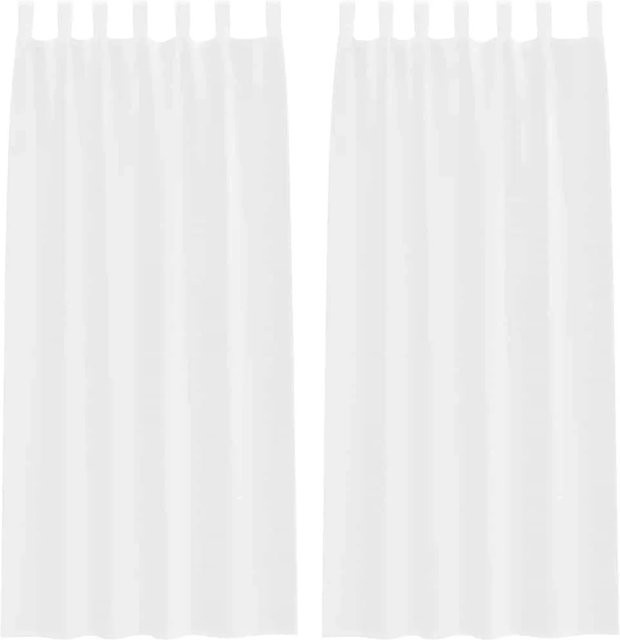 vidaXL Voile-Vorhänge aus Polyester, 2 Stück, Weiß, B: 140 cm, H: 260 cm - Bild 1