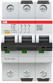 ABB S303P-Z3 Leitungsschutzschalter 3A 415V weiß - Bild 1