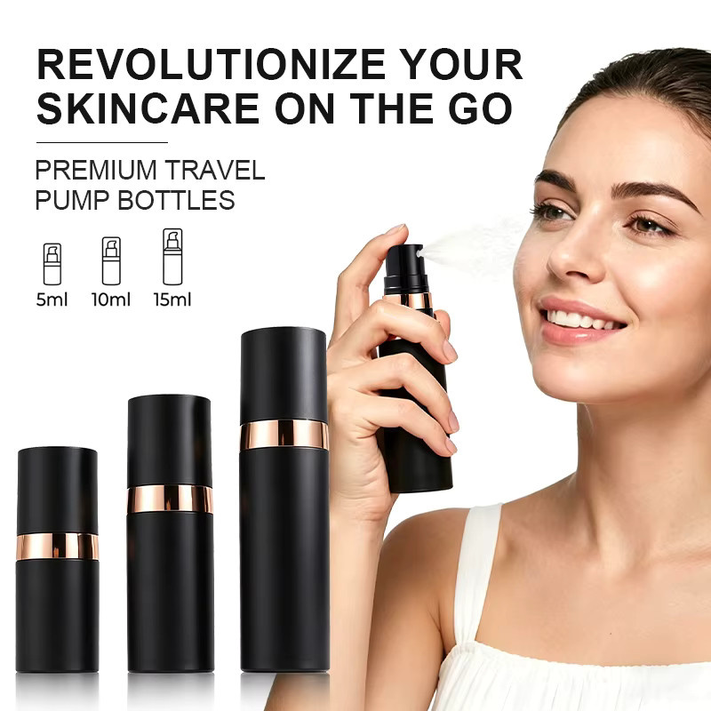REAROYA Vakuumpumpflasche für Lotion, Schwarz - Bild 2