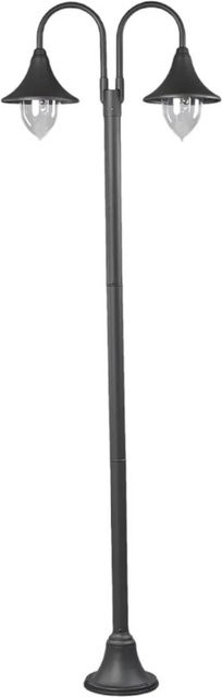 Lindby Mastleuchte Madea Außenleuchte in Schwarz aus Aluminium, 2-flammig, E27, Spritzwassergeschützt IP44, Modernes Design für den Garten - Bild 1