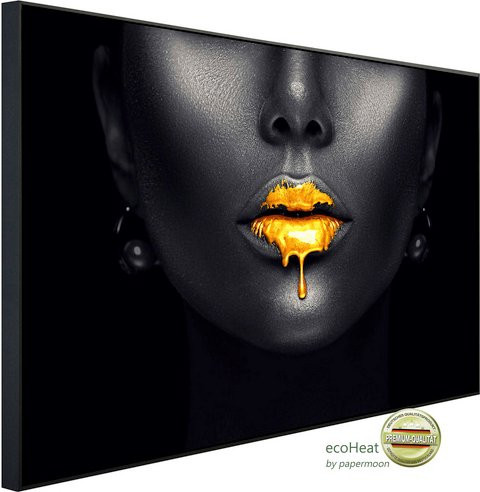 papermoon EcoHeat Infrarotheizung Abstraktes goldenes Make Matt-Effekt in Gold und Bunt mit App-Steuerung und WLAN - Bild 1