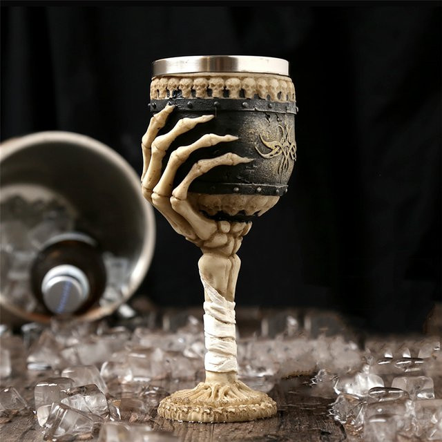 Lojes Keramik-Bierkrug Retro Horn Schädel Design, 180 ml - Bild 1