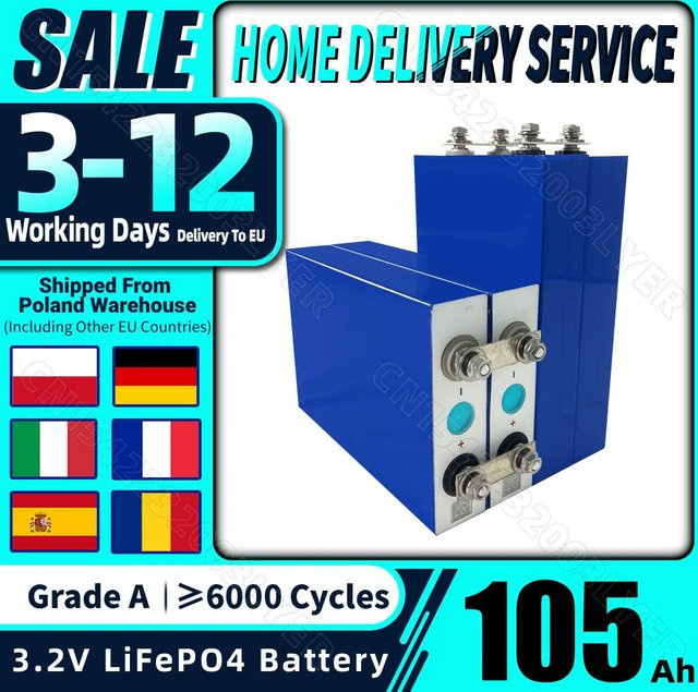 darkquit LiFePO4-Akku 3,2V 105Ah Lithium-Eisenphosphat LFP-Zelle für DIY 12V 24V Wohnmobil und Heimenergiespeicher in Blau - Bild 1