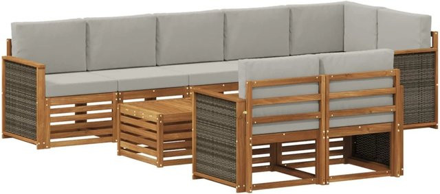 vidaXL Sofagarnitur aus Massivholz Akazie in Braun mit modernem Design - Bild 1