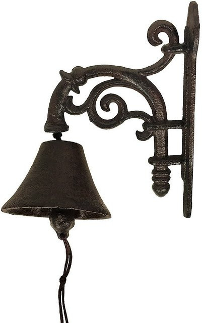 Türglocke Nostalgie aus Gusseisen in Braun im Antik-Stil für den Landhausstil, Höhe: 17,5 cm, Breite: 19,5 cm, Tiefe: 10 cm - Bild 1