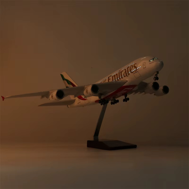 ZOCO Emirates A380-Modellflugzeug, Maßstab 1:160, Metall, Weiß - Bild 3