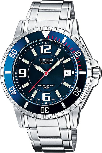 Casio Armbanduhr, Quarz, Edelstahl, Blau, 43 mm, Herren - Bild 1