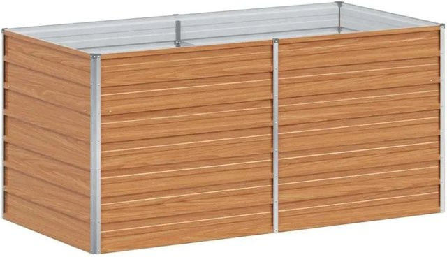 vidaXL Hochbeet aus verzinktem Stahl in Hellbraun, B/T/H: 160 x 80 x 77 cm - Bild 1