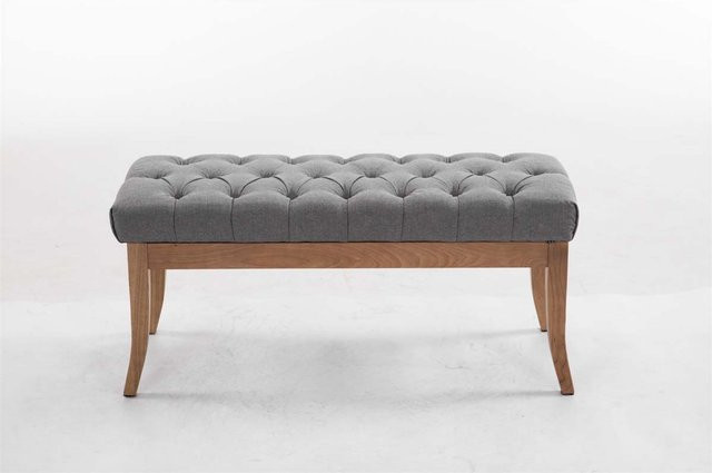TPFLiving Sitzbank Romeo Chesterfield aus Stoff in Grau, Breite: 100 cm - Bild 1