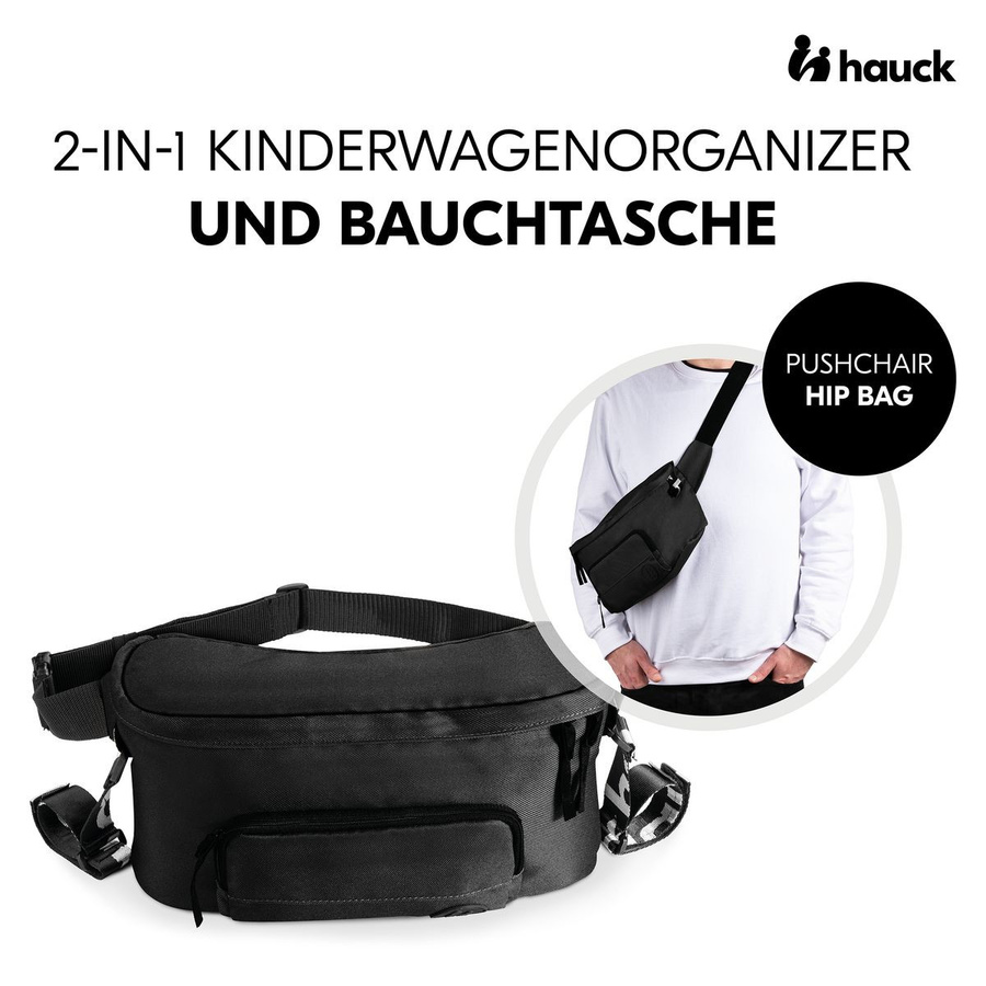 Hauck Universal Kinderwagen Organizer und Bauchtasche in Schwarz - Bild 2