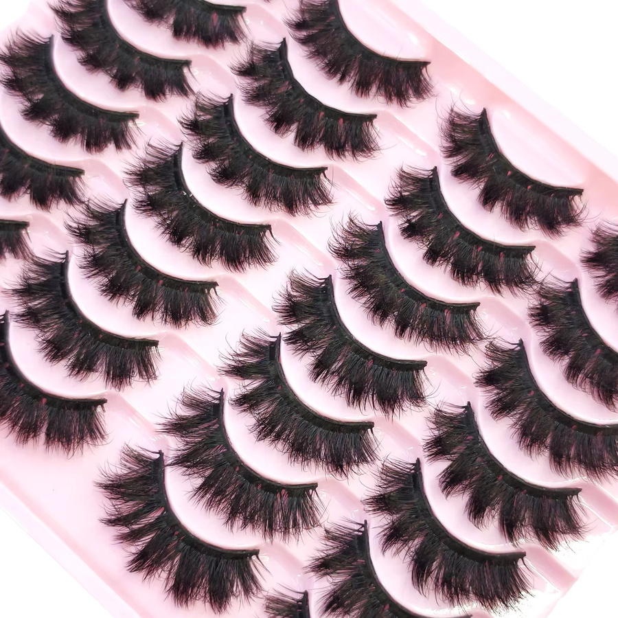 3D Faux Nerz Falsche Wimpern, Black, 14 Paar, Natürlich, Unisex - Bild 2