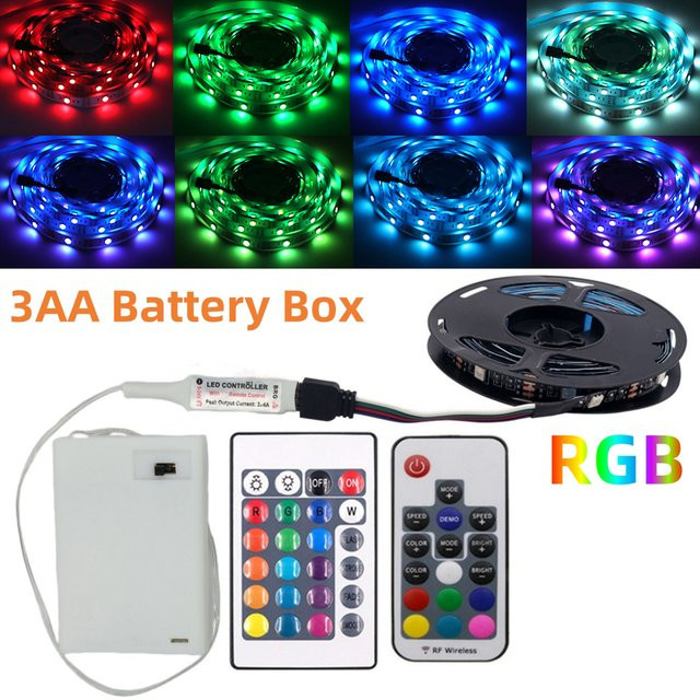 GAHADA RGB-LED-Streifenlicht für TV-Hintergrundbeleuchtung mit Fernbedienung, wasserdichtes 5V 5050 SMD LED-Band in Multicolour - Bild 1