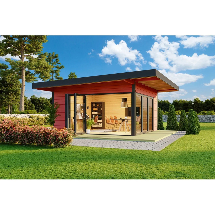Lasita Holz-Gartenhaus Domeo mit Pultdach in Schwedenrot, B/T/H: 450 x 450 x 258 cm - Bild 2