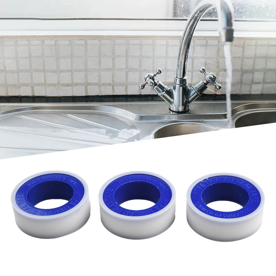 3er-Set Gewindedichtband für Wasserrohre und Sanitärarmaturen zur Rohrreparatur und für Klempnerarbeiten in Weiß - Bild 6