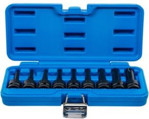 BGS Kraft-Bit-Einsatz-Satz 9-teilig mit 12,5 mm Innenvierkant Antrieb und T-Profil TX T20 - T70 in Blau - Bild 1