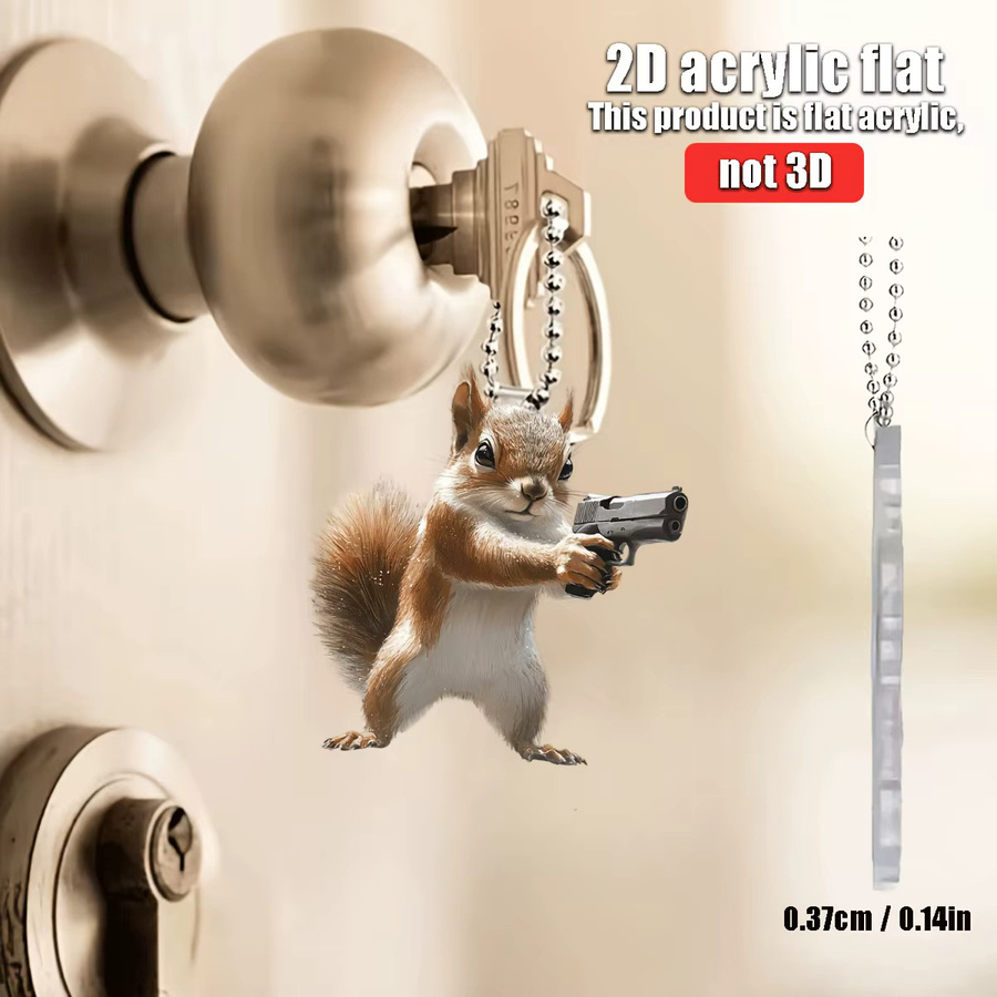 Lustiger Eichhörnchen Anhänger aus Acryl für Auto, Rucksack oder als Schlüsselanhänger - Bild 6