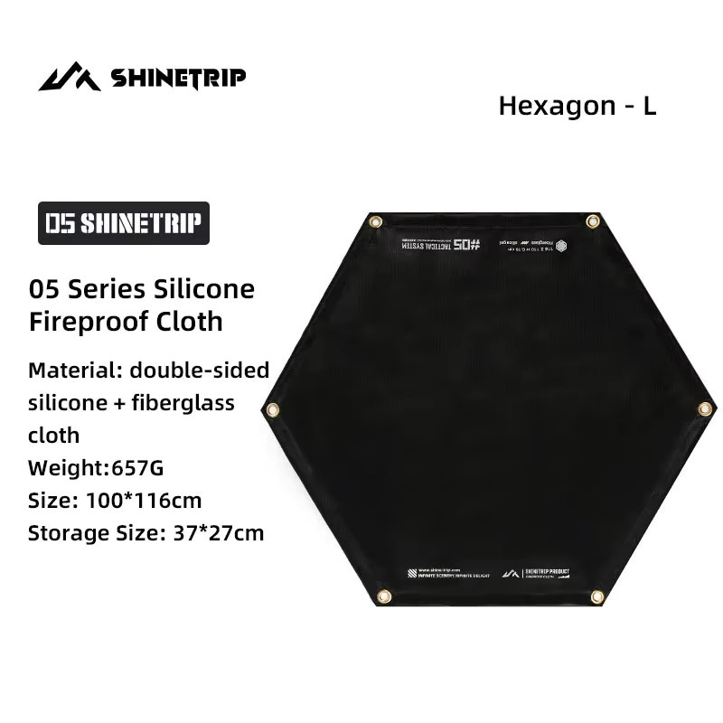 ShineTrip Taktische Outdoor BBQ Camping Isoliermatte aus Silikon, Schwarzgebrannt, Feuerbeständig und Flammhemmend - Bild 4