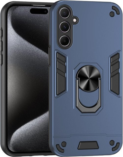 Stoßfeste Militär-Schutzhülle mit Ringständer für Samsung Galaxy A57 A37 A17 A07 A56 A36 A26 A16 5G in Schwarz - Bild 1