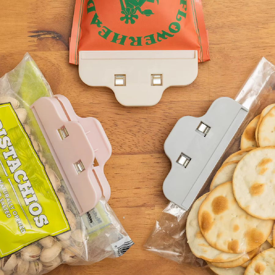 Kunststoff-Reißverschlussbeutel-Clips in Grau zur Küchenaufbewahrung für Brot, Snacks und Lebensmittelbeutel - Bild 4