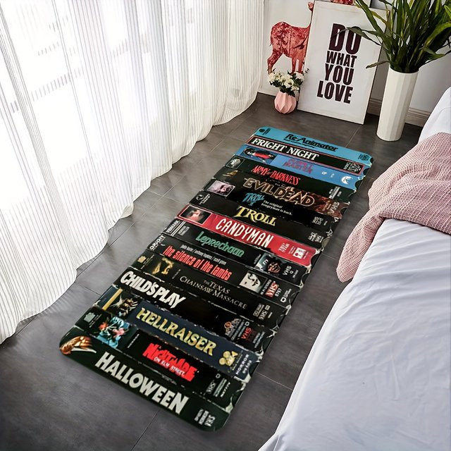 VIKAMA Retro-Horror-VHS-Thementeppich, rechteckiger Teppich in Multicolour für Wohnzimmer, Schlafzimmer oder Küche - Bild 1
