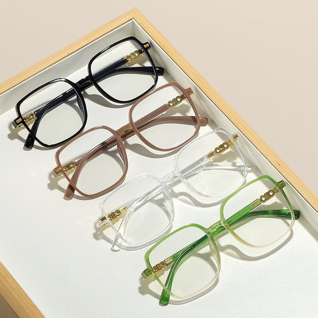 Quadratische Korrektionsbrille für Damen, Vollrand, Kunststoff, Schwarz - Bild 1