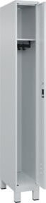 C+P Spind Classic PLUS Garderobenschrank mit 1 Abteil, Grau, H x B x T: 195 x 25 x 50 cm - Bild 1
