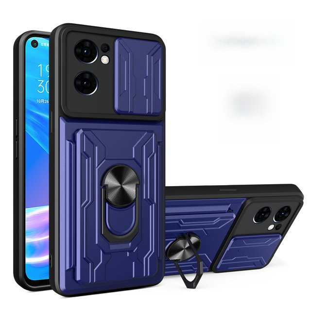 Magnetische Handyhülle für OPPO Reno 6 5 7 Reno 8 Pro Plus F21 Pro Find X3 X5 Lite mit Kartensteckplatz und rotierbarem Autohalter - Bild 1