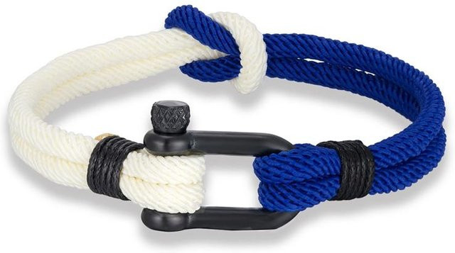 Armband, Blau Zweifarbig, Edelstahl, Unisex, 21 cm - Bild 1