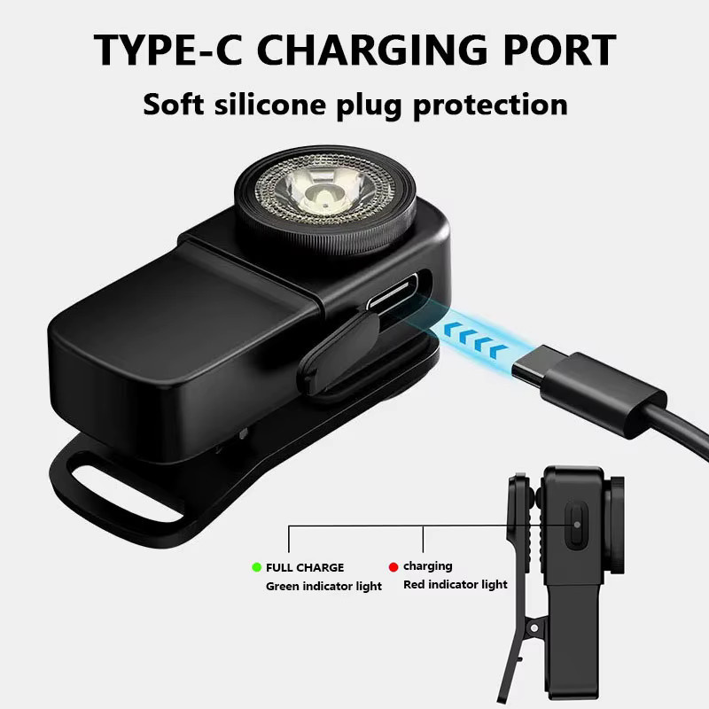 YEMAO Mini-Clip-Licht mit 400 Lumen, wiederaufladbare USB-C Taschenlampe aus Zinklegierung, wasserdicht und tragbar - Bild 6