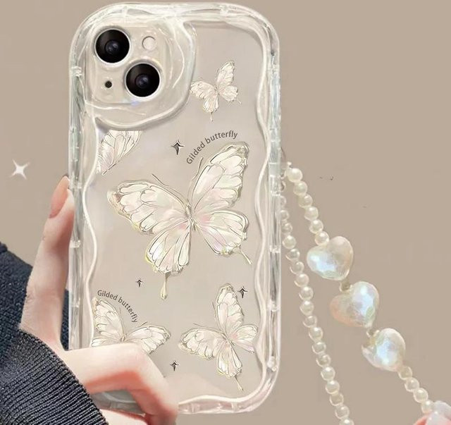 Samsung Handyhülle mit 3D Blumenketten Lanyard Cover für Galaxy S25 S24 S23 Ultra S22 S21 S20 FE A55 A54 A34 A53 A52 A15 A14 A32 in Transparent - Bild 1