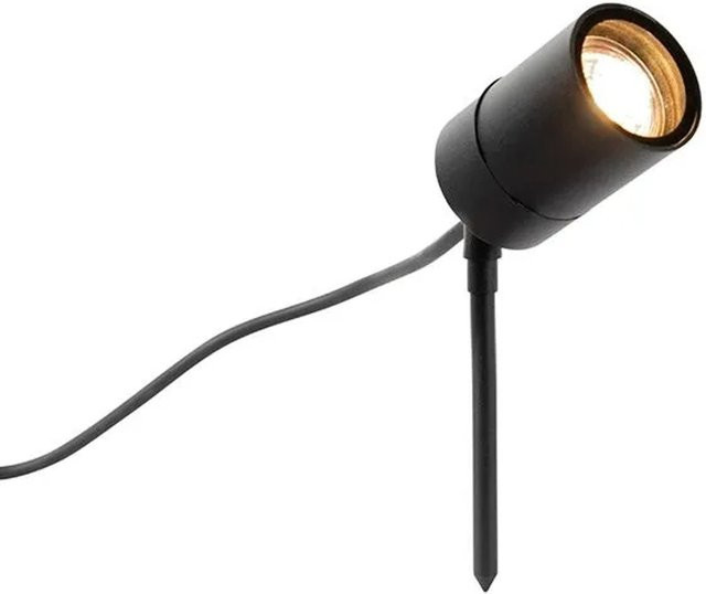 QAZQA Spießstrahler Schwarz, Einstellbarer Gartenstrahler für den Außenbereich, IP44, GU10 - Bild 1