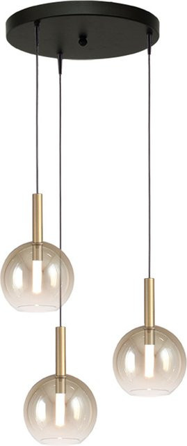 Masterlight Lido LED-Pendelleuchte 3-flammig rund in Gold mit transparentem Glas - Bild 1
